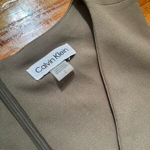 Calvin Klein Olive-Taupe Sheen Dress